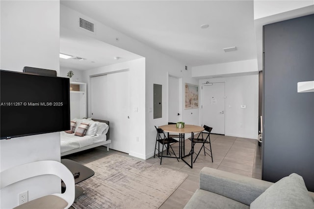 227 NE 2nd St Unit 2208, Miami, FL 33132 - tiled living area with electric panel