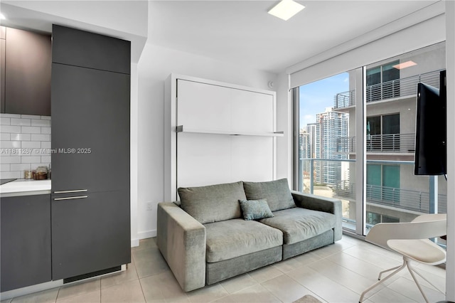 227 NE 2nd St Unit 2208, Miami, FL 33132 - living room featuring light tile patterned flooring