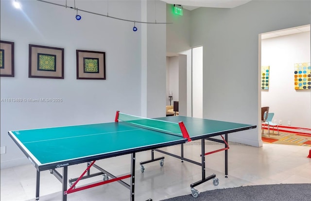 4001 S Ocean Dr Unit 14H, Hollywood, FL 33019 - rec room with a high ceiling and baseboards