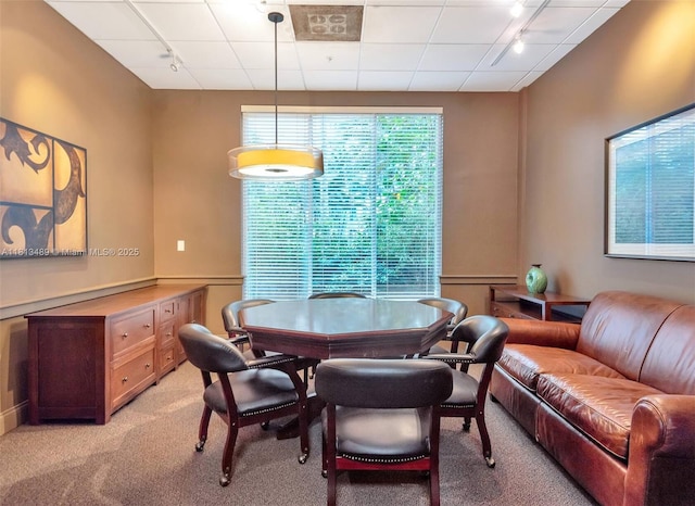 4001 S Ocean Dr Unit 14H, Hollywood, FL 33019 - dining area with rail lighting and light colored carpet