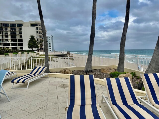 3475 S Ocean Blvd Unit 1130, Palm Beach, FL 33480 - view of patio featuring view of water and beach