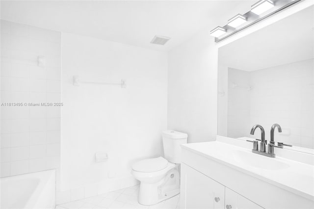 3398 NE 9th Dr Unit 104, Homestead, FL 33033 - bathroom featuring vanity, toilet, washtub / shower combination, and tile patterned floors