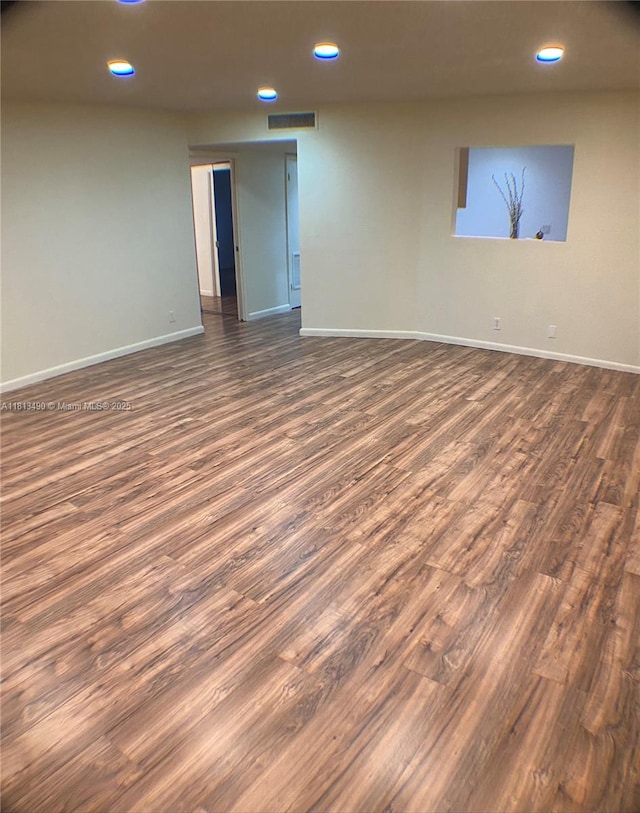 2061 NW 47th Ter Unit 205, Lauderhill, FL 33313 - empty room with recessed lighting, dark wood-style floors, and baseboards