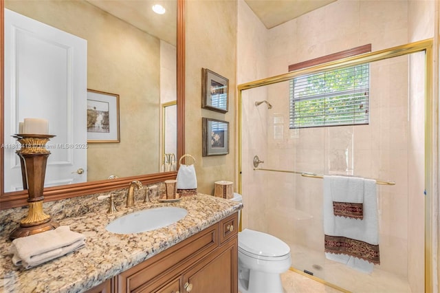 3250 W Stonebrook Cir, Davie, FL 33330 - bathroom with a shower stall, toilet, and vanity