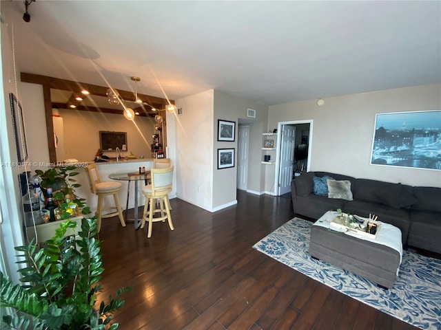 6900 Bay Dr Unit 10D, Miami Beach, FL 33141 - living room featuring wood finished floors and baseboards