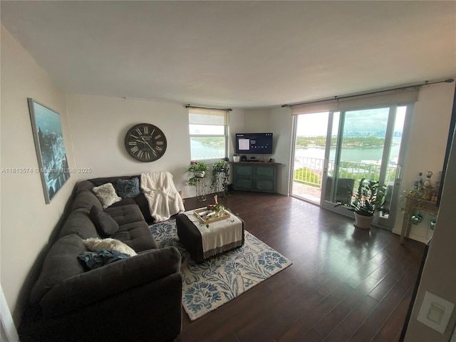 6900 Bay Dr Unit 10D, Miami Beach, FL 33141 - living area with dark wood-style flooring