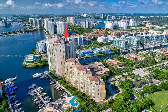 3330 NE 190th St Unit 416, Aventura, FL 33180 - view of urban area with a nearby body of water and numerous boat docks