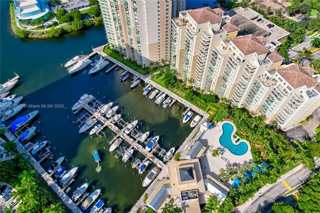 3330 NE 190th St Unit 416, Aventura, FL 33180 - drone / aerial view of a nearby body of water and a marina