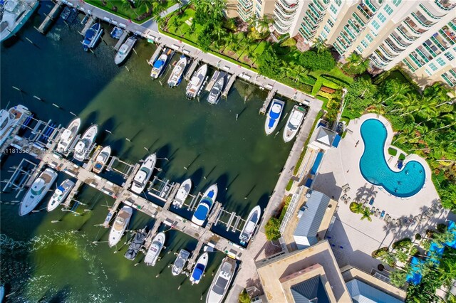3330 NE 190th St Unit 416, Aventura, FL 33180 - aerial view of property's location with a large body of water, a marina, and a pool