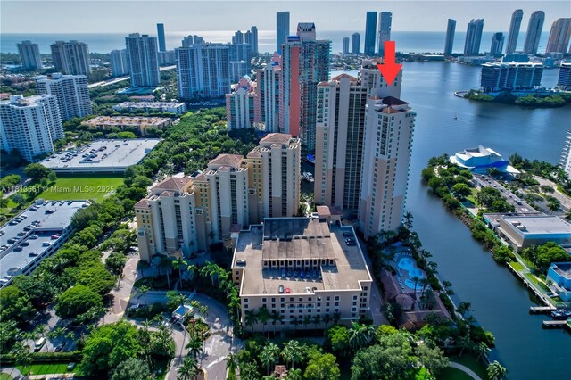 3330 NE 190th St Unit 416, Aventura, FL 33180 - drone / aerial view of skyline and a nearby body of water