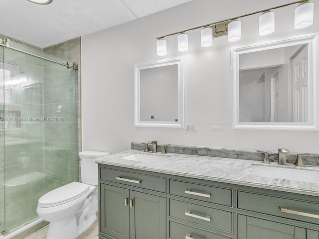 2810 River Run Cir E, Miramar, FL 33025 - full bath featuring double vanity, a shower stall, and toilet