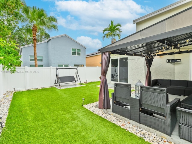 2810 River Run Cir E, Miramar, FL 33025 - view of yard featuring an outdoor hangout area and a patio