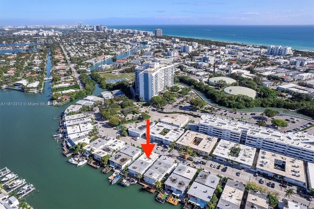 7342 Gary Ave, Miami Beach, FL 33141 - aerial view of property's location featuring nearby urban area and a nearby body of water