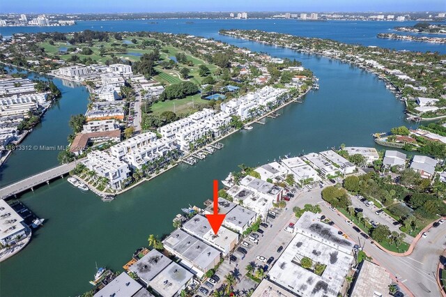 7342 Gary Ave, Miami Beach, FL 33141 - aerial overview of property's location featuring a nearby body of water