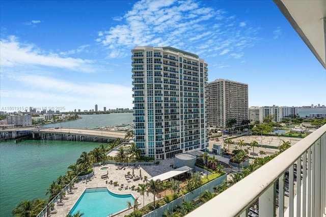 1865 79th St Unit 12G, North Bay Village, FL 33141 - water view featuring nearby urban area and a notable bridge