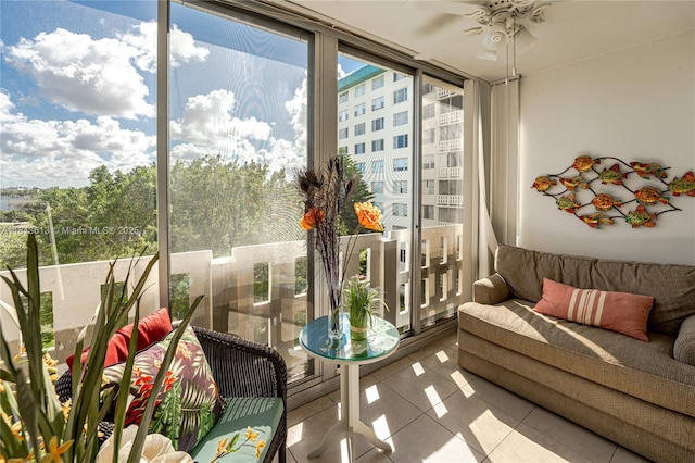 4330 Hillcrest Dr Unit 505, Hollywood, FL 33021 - sunroom / solarium featuring tile patterned floors and ceiling fan