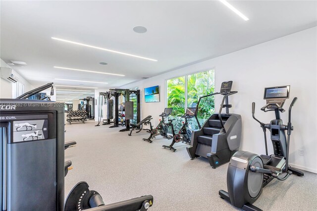 10250 Collins Ave Unit Ph1, Bal Harbour, FL 33154 - exercise room with a wall mounted AC