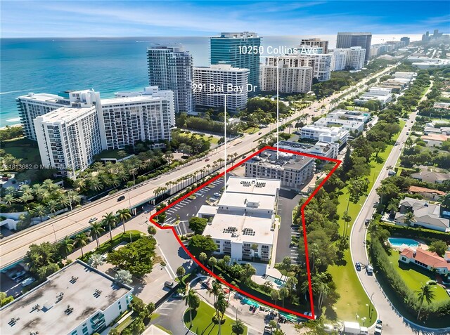 10250 Collins Ave Unit Ph1, Bal Harbour, FL 33154 - view of urban area with property boundaries highlighted and a large body of water