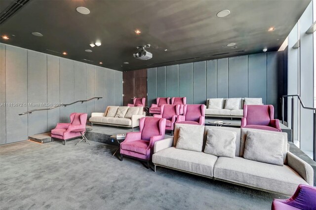 3131 NE 7th Ave Unit Ph4901, Miami, FL 33137 - cinema room featuring carpet and a decorative wall