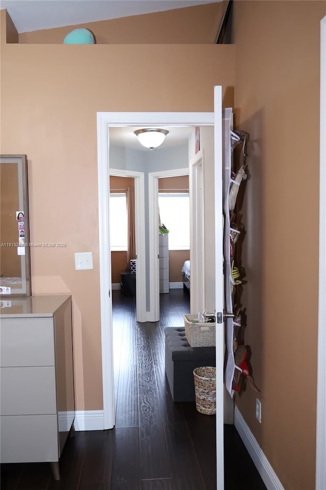 20816 NW 2nd St, Pembroke Pines, FL 33029 - hallway featuring baseboards and hardwood / wood-style floors