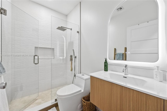 3229 Canal Dr, Pompano Beach, FL 33062 - bathroom featuring vanity and a stall shower