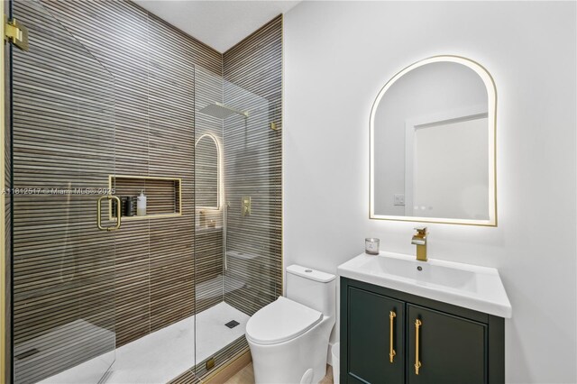 3229 Canal Dr, Pompano Beach, FL 33062 - bathroom featuring vanity and a shower stall