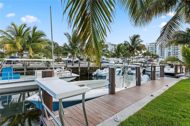 3229 Canal Dr, Pompano Beach, FL 33062 - dock with boat lift and a water view