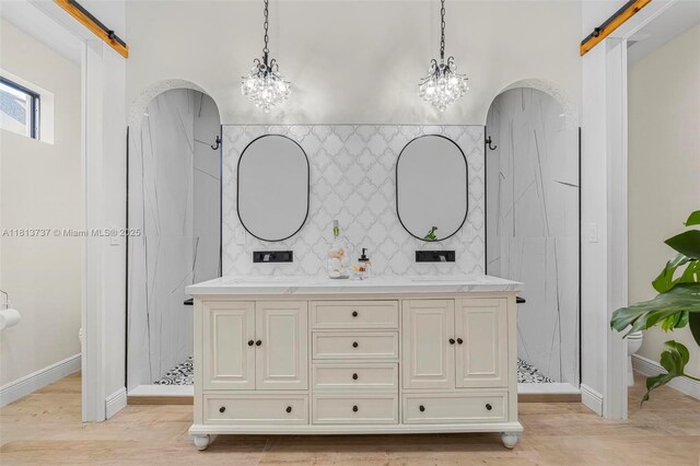 9291 SW 88th St, Miami, FL 33176 - full bathroom featuring toilet, a shower stall, and wood finished floors