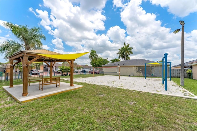 14011 SW 151st Ave, Miami, FL 33196 - view of yard with a gazebo and volleyball court