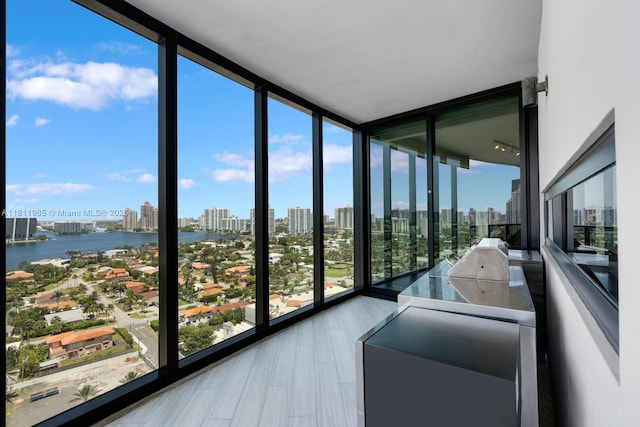 18555 Collins Ave Unit 1703, Sunny Isles Beach, FL 33160 - sunroom / solarium featuring a skyline view