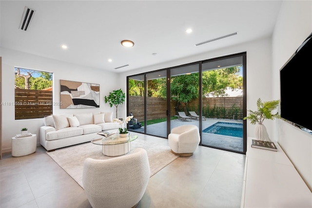 1201 SW 23rd St Right, Unit Right, Miami, FL 33145 - tiled living area with recessed lighting