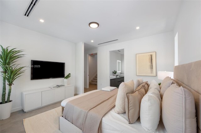 1201 SW 23rd St Right, Unit Right, Miami, FL 33145 - bedroom with recessed lighting and connected bathroom