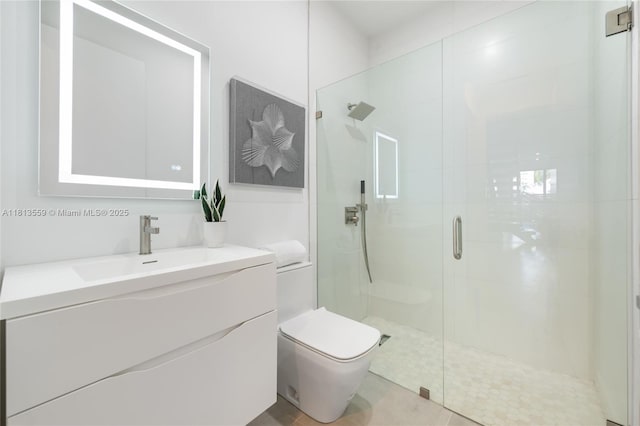 1201 SW 23rd St Right, Unit Right, Miami, FL 33145 - bathroom featuring toilet, a shower stall, and vanity