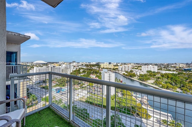 10 SW S River Dr Unit Ph108, Miami, FL 33130 - balcony featuring a city view and a water view