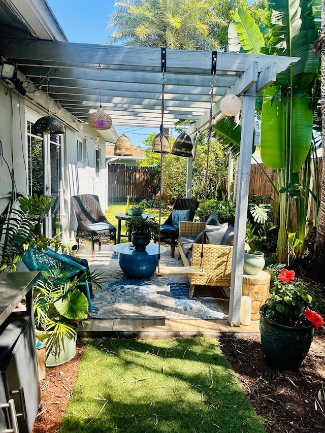 928 NE 18th Ct, Fort Lauderdale, FL 33305 - view of patio with a pergola