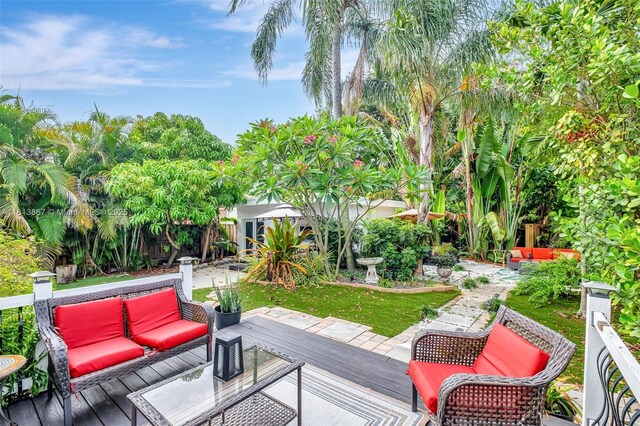 276 NE 90th St, El Portal, FL 33138 - deck featuring an outdoor living space