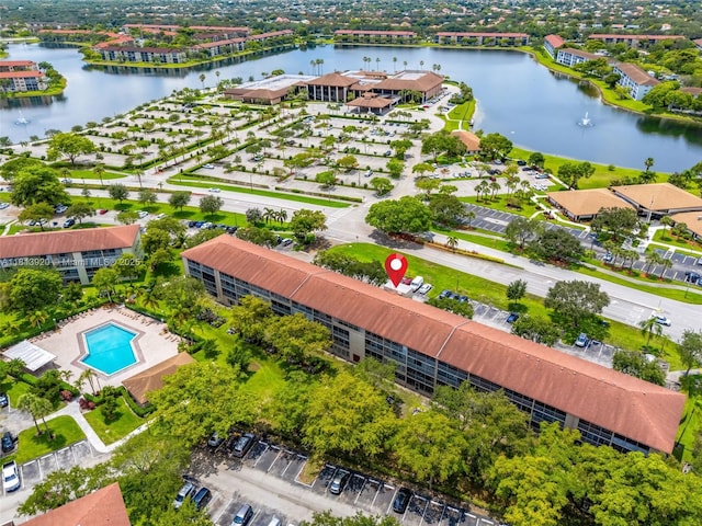 13455 SW 9th Ct Unit 315J, Pembroke Pines, FL 33027 - aerial view of a nearby body of water and a pool area