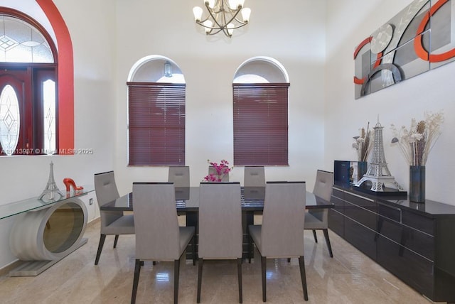19686 SW 130th Ave Rd, Miami, FL 33177 - dining space with a chandelier and a towering ceiling