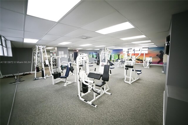 200 Leslie Dr Unit 314, Hallandale Beach, FL 33009 - exercise room with a paneled ceiling