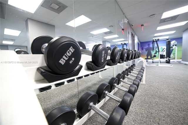 200 Leslie Dr Unit 314, Hallandale Beach, FL 33009 - gym with a paneled ceiling