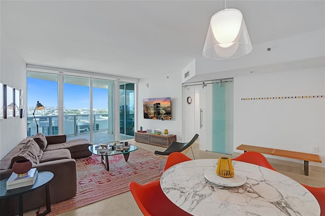 400 Alton Rd Unit 1409, Miami Beach, FL 33139 - living room featuring a wall of windows