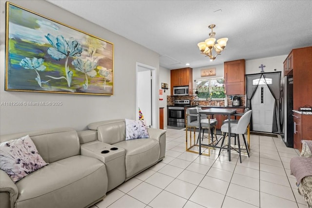 3030 SW 117th Ave, Davie, FL 33330 - living area featuring a chandelier and light tile patterned floors