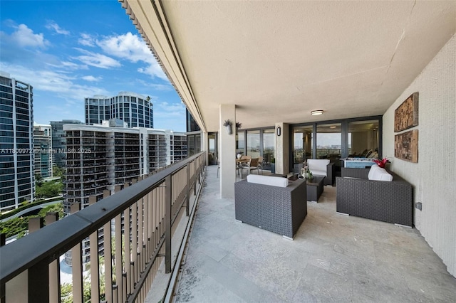 2901 S Bayshore Dr Unit 17G/H, Miami, FL 33133 - balcony with outdoor lounge area and a city view