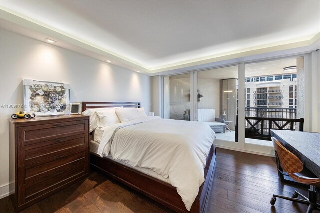 2901 S Bayshore Dr Unit 17G/H, Miami, FL 33133 - bedroom with dark wood finished floors and access to exterior