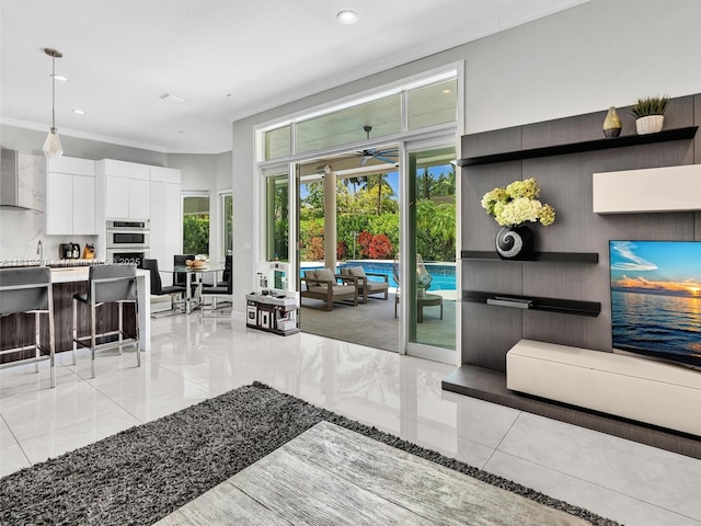 7448 SW 120th Ct, Miami, FL 33183 - common area featuring recessed lighting and crown molding