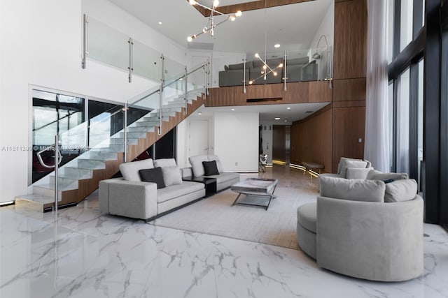 18555 Collins Ave Unit 4603, Sunny Isles Beach, FL 33160 - community lobby with a high ceiling and stairs