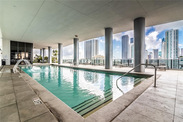 1600 NE 1st Ave Unit 1402, Miami, FL 33132 - indoor community pool with a skyline view