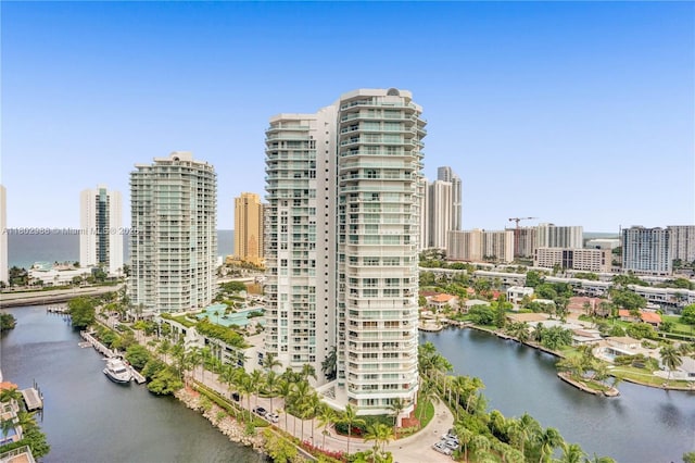 330 Sunny Isles Blvd Unit 5-1808, Sunny Isles Beach, FL 33160 - view of building exterior featuring a view of skyline and a water view