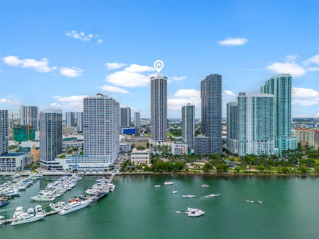 1750 N Bayshore Dr Unit 2809, Miami, FL 33132 - view of city skyline with a nearby body of water and numerous boat docks
