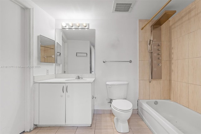 1750 N Bayshore Dr Unit 2809, Miami, FL 33132 - full bathroom with toilet, tile patterned floors, vanity, and shower / washtub combination